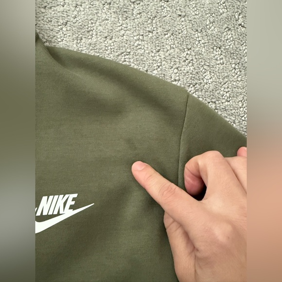 Nike Women’s Sportswear Tech Fleece Essential Full Zip Hoodie in Olive Green - Picture 13 of 13